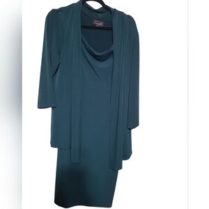 Connected Apparel Teal Ensemble with Long Jacket